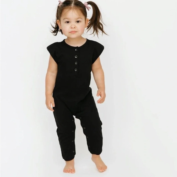 S+T x Hilary Duff S+T Mini Banks Jumpsuit in Midnight Black 3T - Picture 1 of 8
